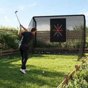 10X7Ft Golf Net with Auto Ball Return, Golf Hitting Practice Net with Side Barrier Nets, Portable Golf Hitting Nets for Backyard Indoor Driving, Chipping & Swing Training with Target & Carry Bag