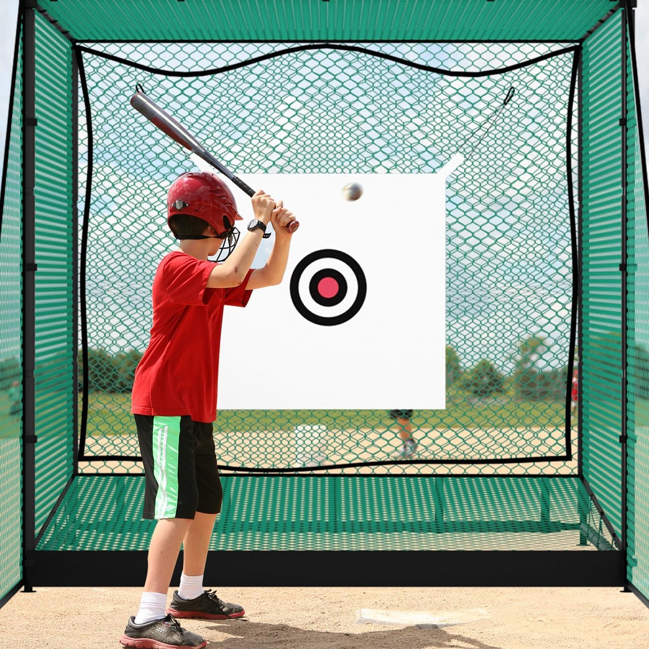 Golf Driving Cage - 10X10Ft, Hitting Net with Target Cloth & Steel Frame for Full Swing Indoor/Outdoor Practice - Image 9